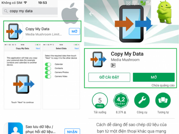 Tải ứng dụng Copy My Data về iPhone và Android