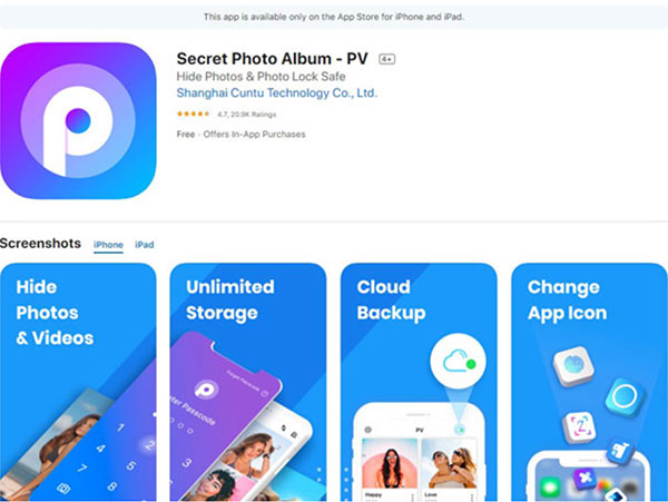 Phần mềm Secret Photo Album Hide Photo là một trong những phần mềm ẩn ảnh trên iPhone phổ biến nhất hiện nay