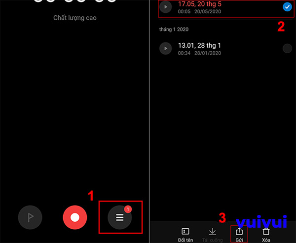 Gửi file ghi âm qua Zalo trên Android (1)