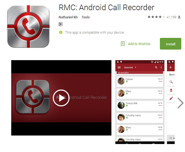 Ứng dụng RMC: Android Call Recorder