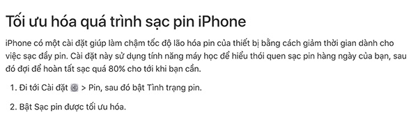 Tối ưu hóa sạc pin iPhone