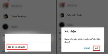 Chọn Bỏ ẩn tin nhắn > CÓ