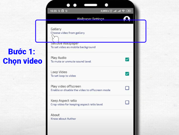 Cài màn hình nền video cho Android