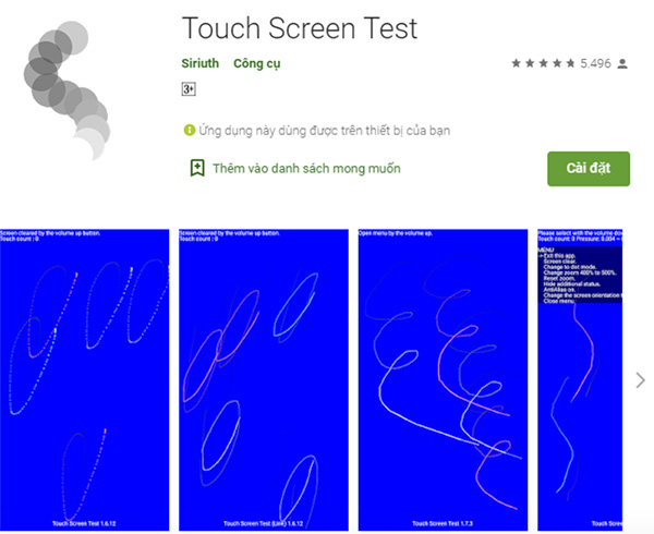 Phần mềm kiểm tra điểm chết trên màn hình điện thoại Touch Screen Test