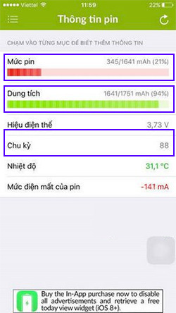 Kiểm tra độ chai pin iPhone bằng Battery Care (2)