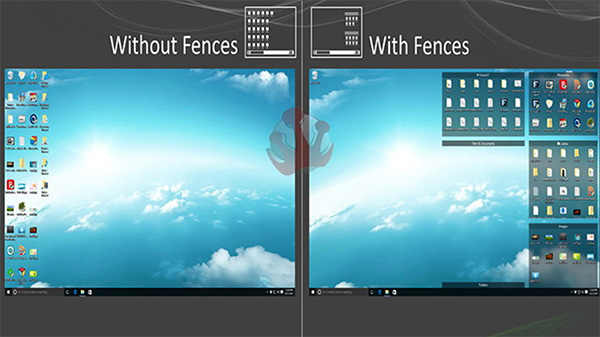 Phần mềm sắp xếp icon trên Desktop Windows trả phí Fences