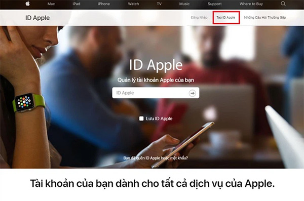 Truy cập vào trang Apple ID của Apple