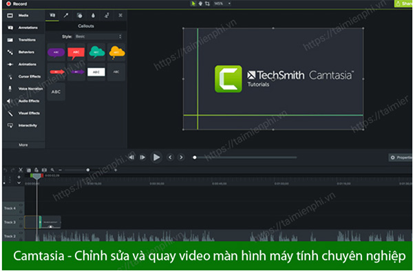 Phần mềm chỉnh sửa video trên máy tính Camtasia