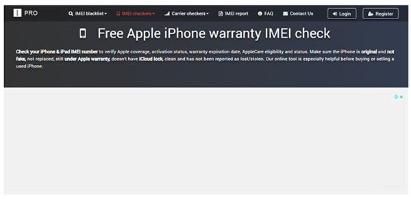 Website check IMEI imeipro.info