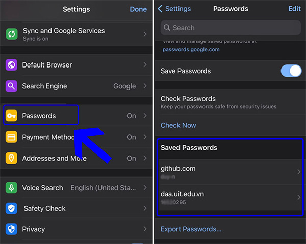 Cách xem mật khẩu Gmail đã lưu trên iPhone bằng Google Chrome (1)