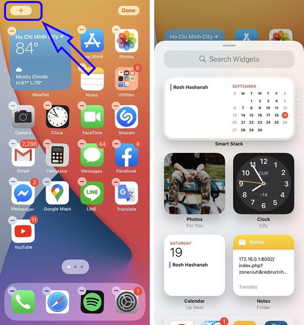 Cách cài đồng hồ trên màn hình chính iPhone qua widget