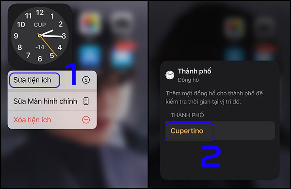 Tùy chỉnh tiện ích đồng hồ trên iPhone
