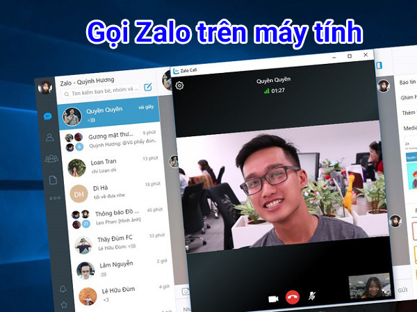 Cửa sổ gọi điện qua Zalo trên máy tính