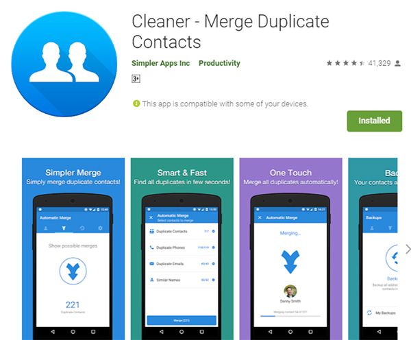 Ứng dụng Cleaner - Merge Duplicate Contacts