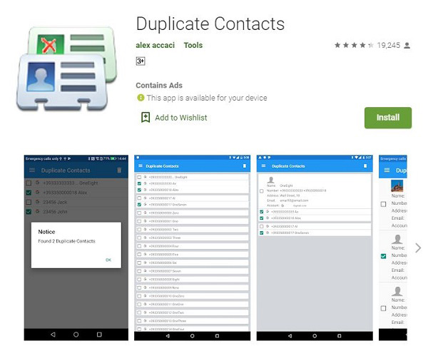 Sử dụng ứng dụng Duplicate contacts