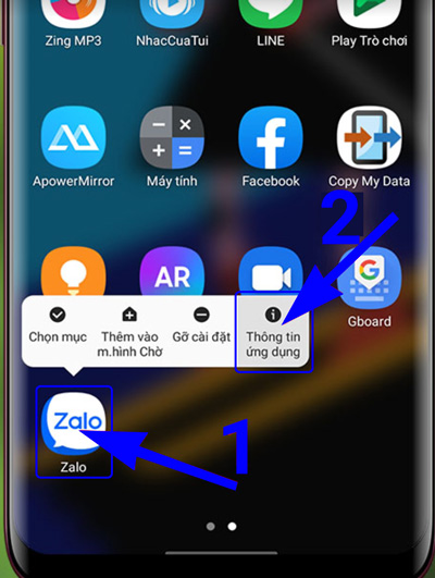 Bật tính năng thông báo Zalo trên Android