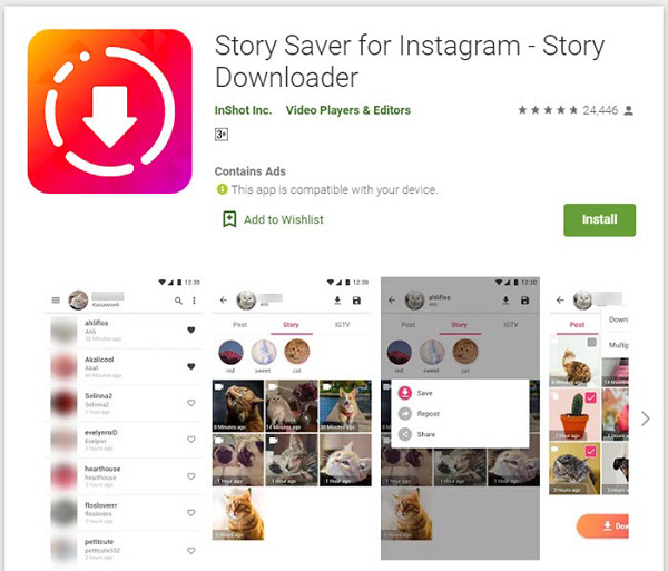 Tải ảnh Story Instagram về điện thoại bằng ứng dụng Story Saver for Instagram