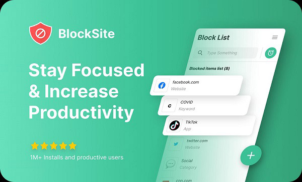 Phần mềm BlockSite chặn web miễn phí 