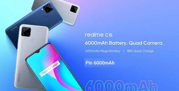 Realme C15 - RAM4GB, pin 5000mAh