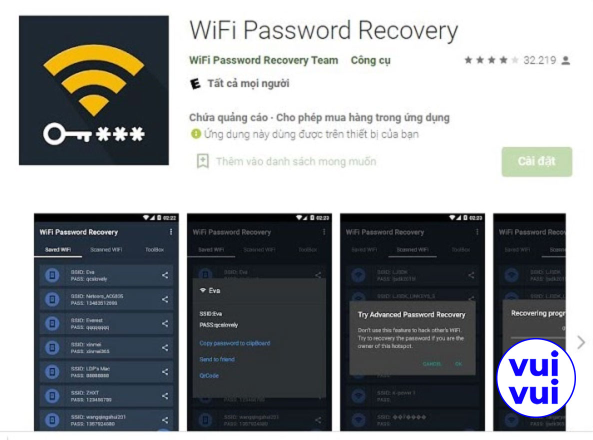 Phần mềm WiFi Password Recovery