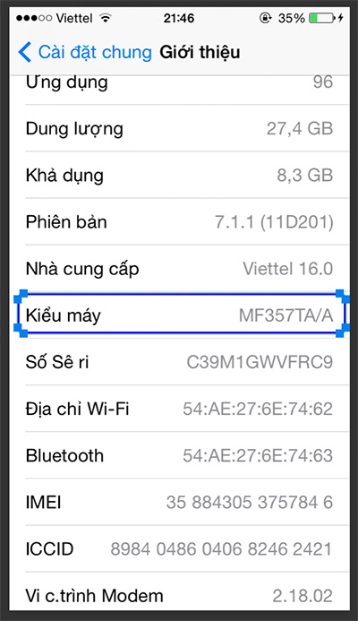 iPhone mã TA/A của Đài Loan