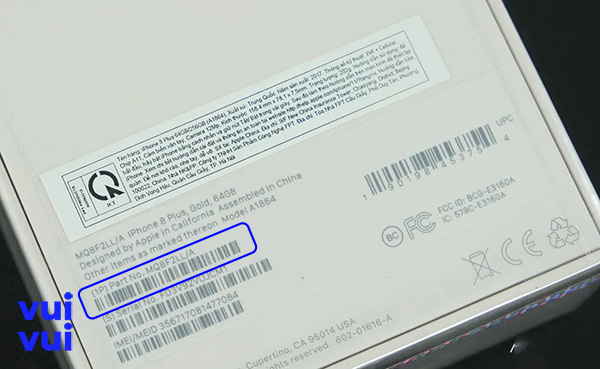 iPhone mã LL/A có thể kiểm tra trên hộp sản phẩm