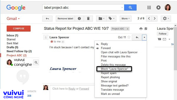 Hướng dẫn các chặn và báo cáo email spam Hướng dẫn các chặn và báo cáo email spam