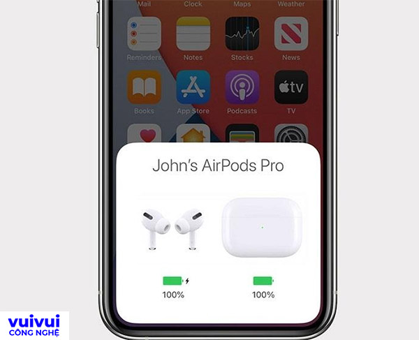 Xem thời lượng pin AirPods trên màn hình iPhone/iPad