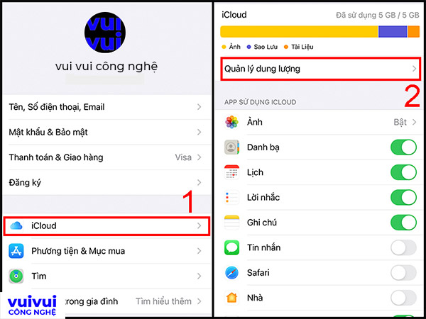 Tăng dung lượng iCloud: \