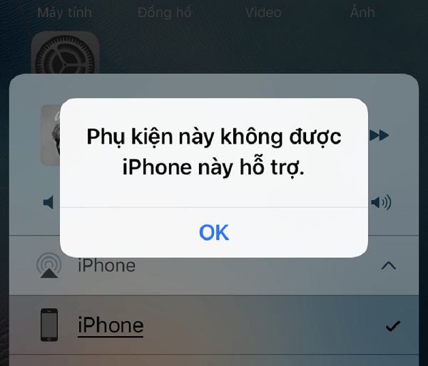 Lỗi không được hỗ trợ phụ kiện trên iPhone