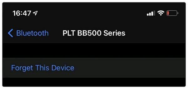 Chọn Quên thiết bị đã kết nối Bluetooth đi