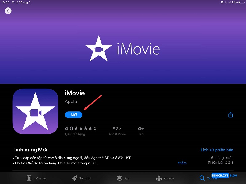 Ứng dụng iMovie miễn phí dành cho thiết bị chạy trên hệ điều hành iOS và macOS