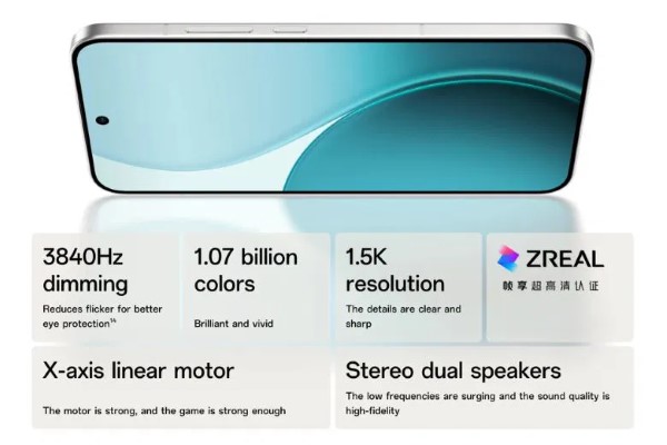 OPPO Reno14 sở hữu màn hình OLED LTPS 6.59 inch, 1.5K và tần số quét 120Hz