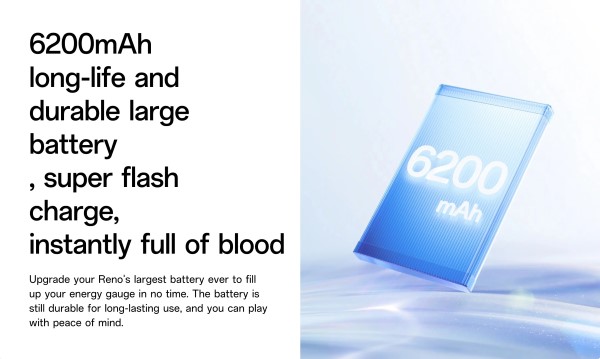 OPPO Reno14 Pro có pin nhỉnh hơn với 6.200mAh