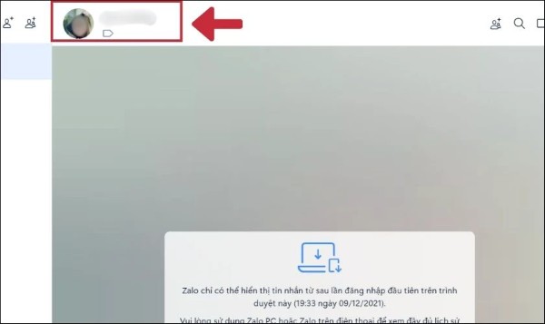 Nhấn vào ảnh đại diện