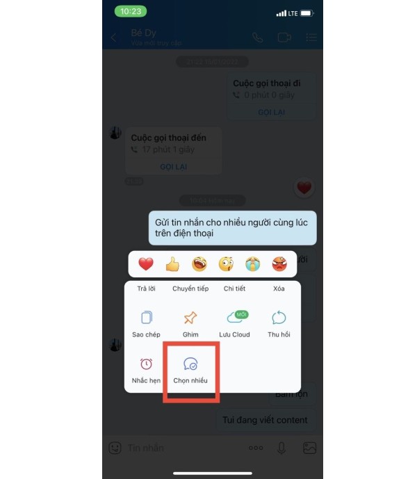 Nhấn chọn Chọn nhiều