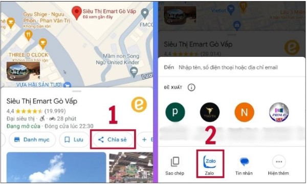 Nhấn chọn nút “Chia sẻ”
