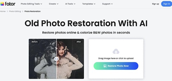 Công cụ Fotor AI Photo Restorer