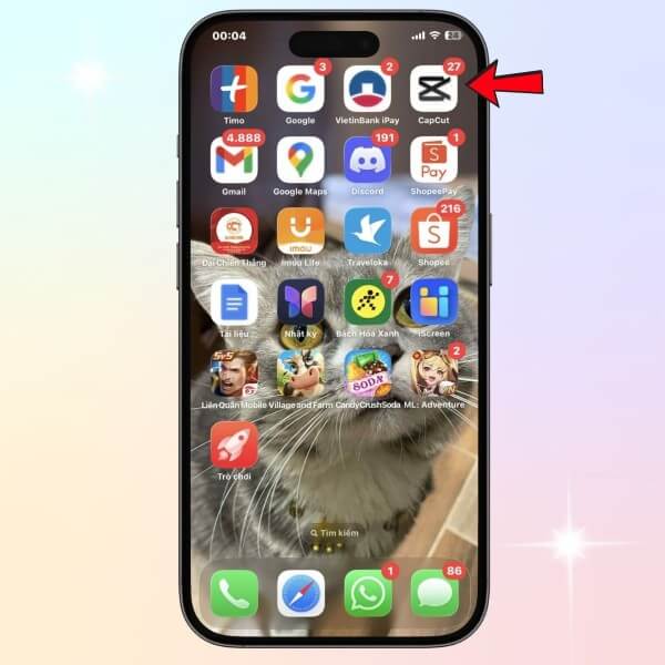 Mở ứng dụng CapCut