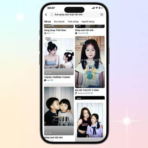 Danh sách các mẫu ghép có sẵn