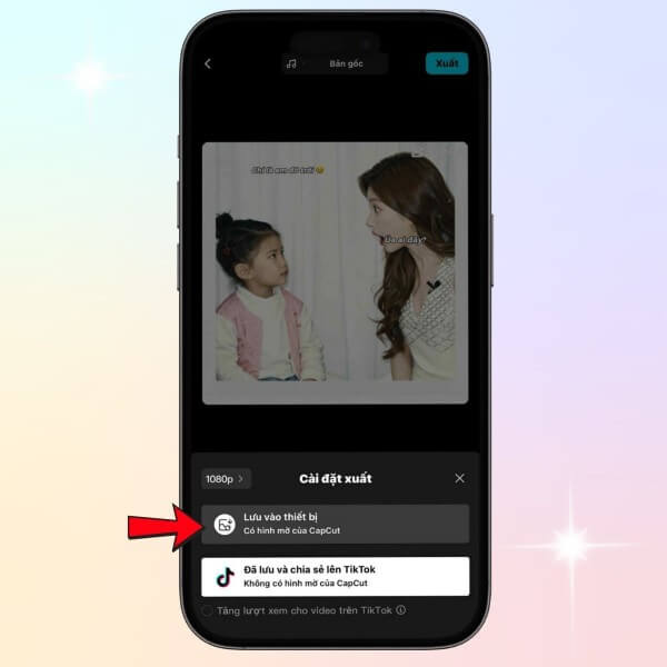 Chọn xuất file để lưu hoặc chia sẻ