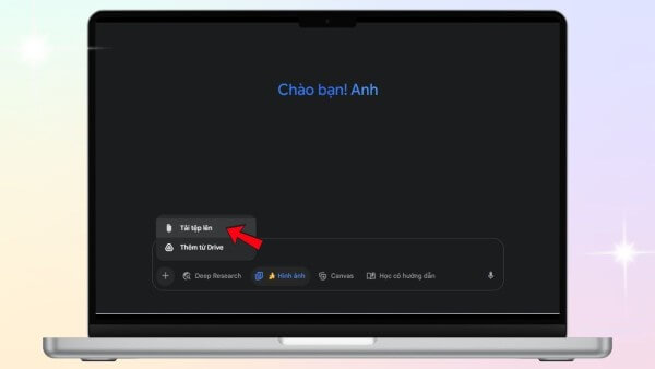 Nhấn biểu tượng dấu “+” để tải ảnh lên