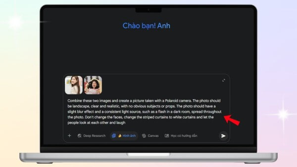 Nhập câu lệnh mô tả yêu cầu